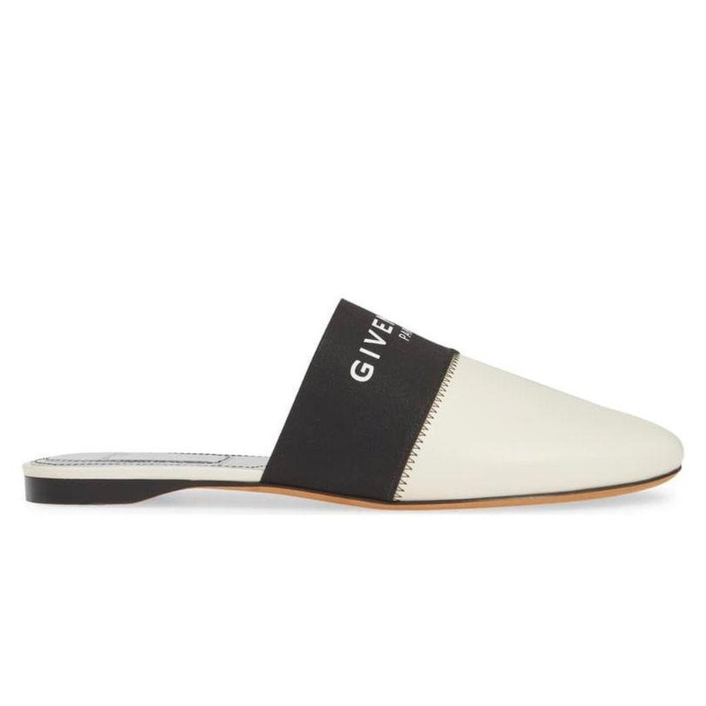 (Sold) Givenchy Bedford Flat Leather Mules Cream - Picture 3 of 12